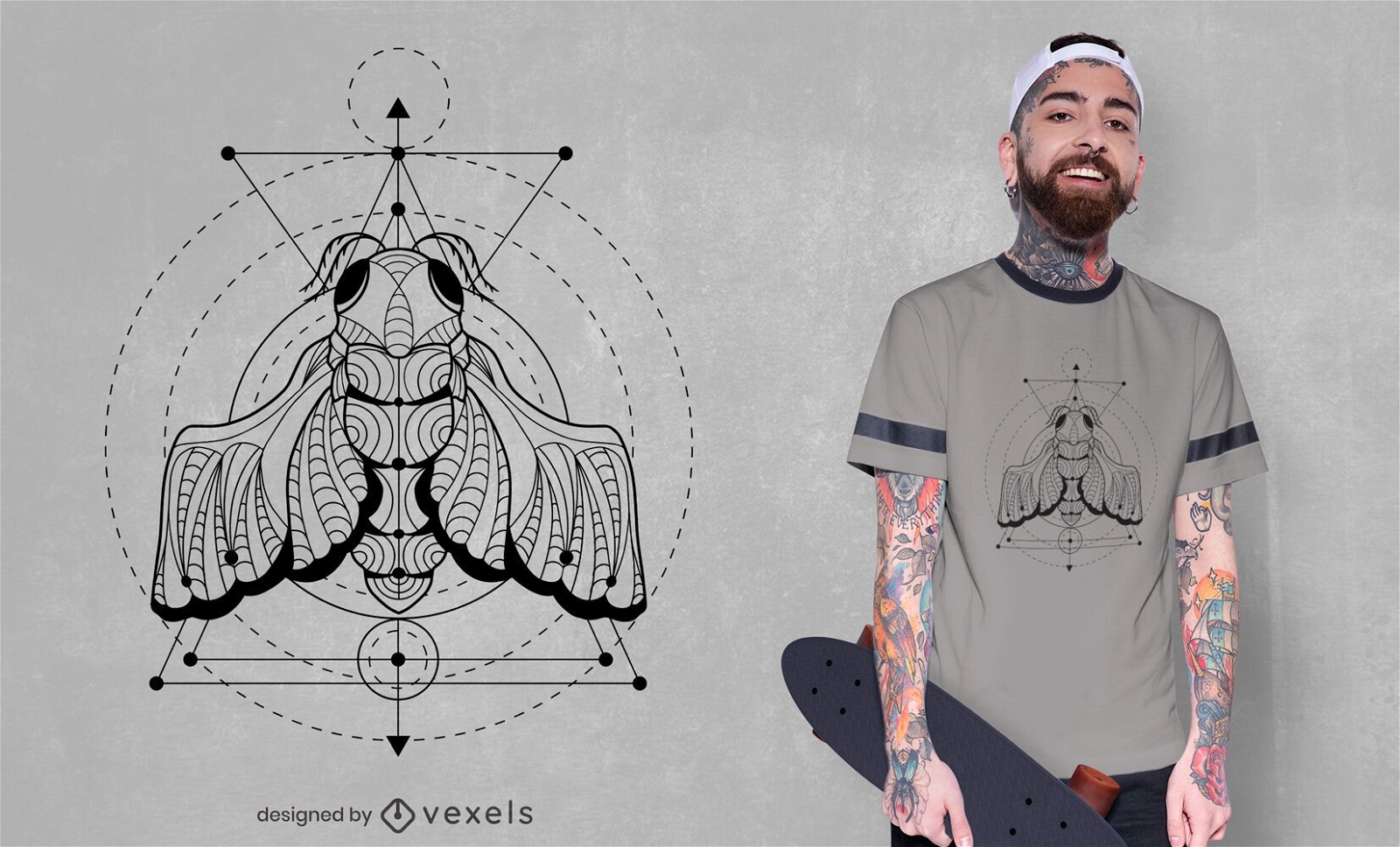 Geometric cicada insect t-shirt design