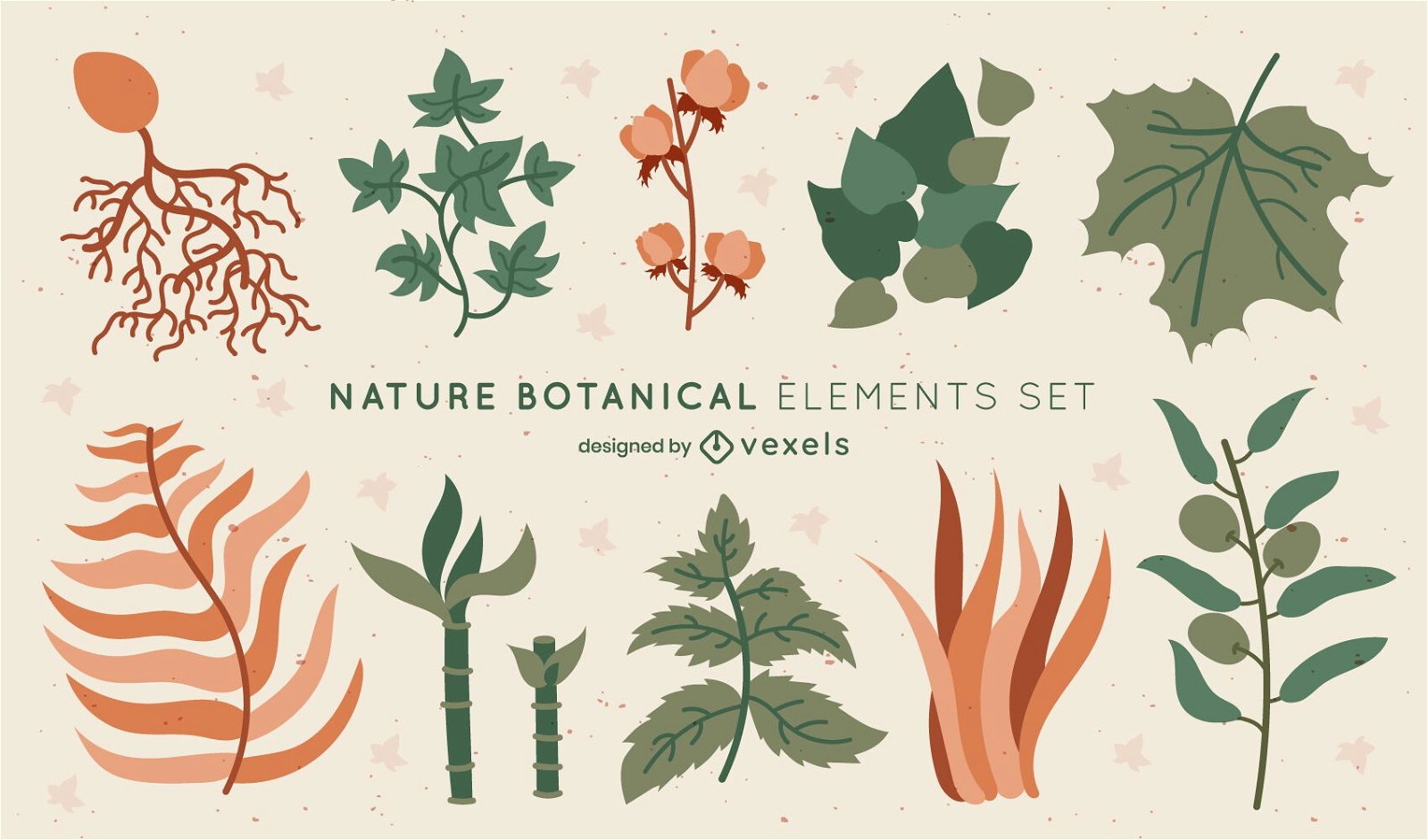 Botanische Blätter Naturelemente Set
