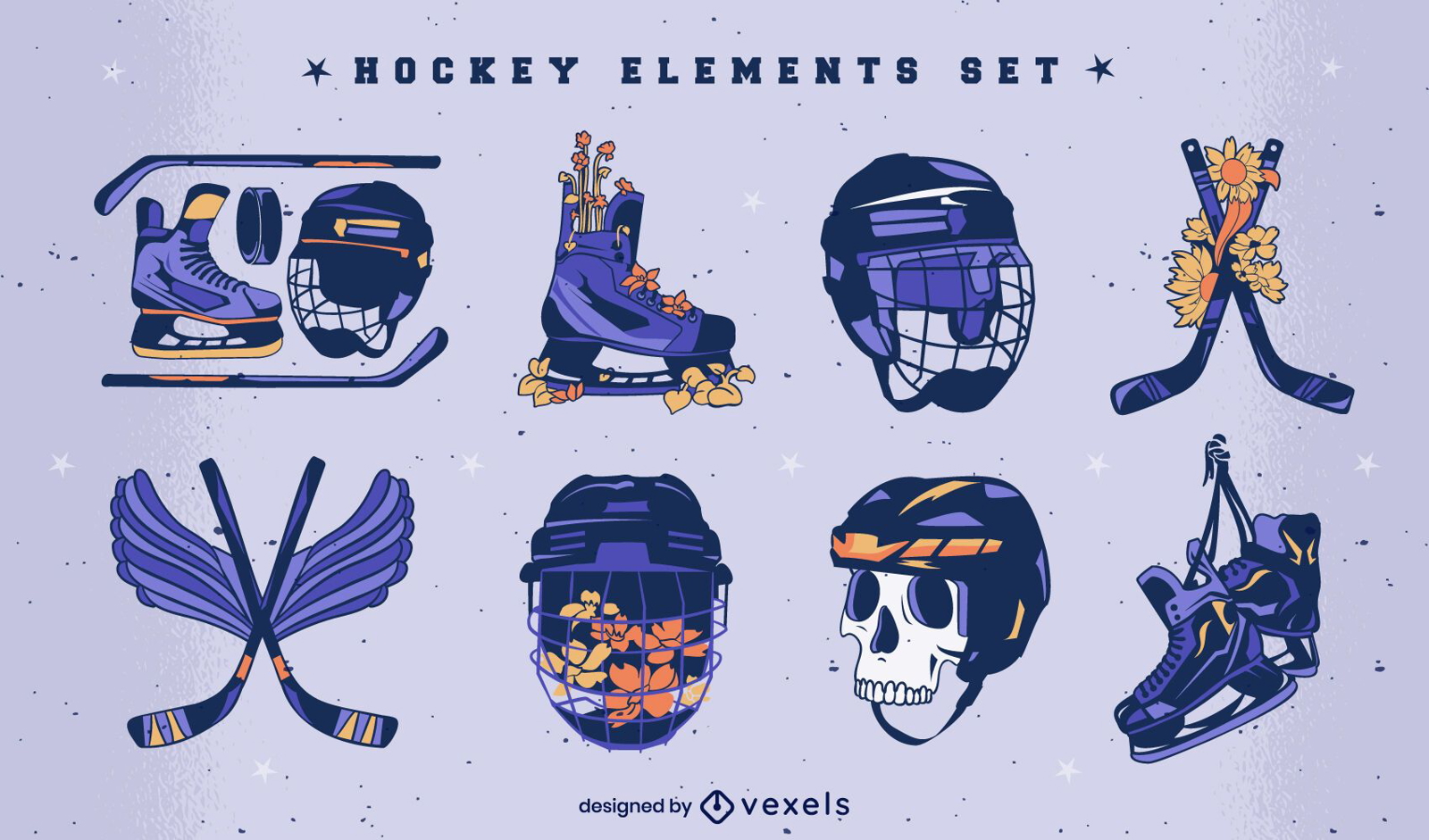 Conjunto de ilustraci?n de equipo deportivo de hockey sobre hielo