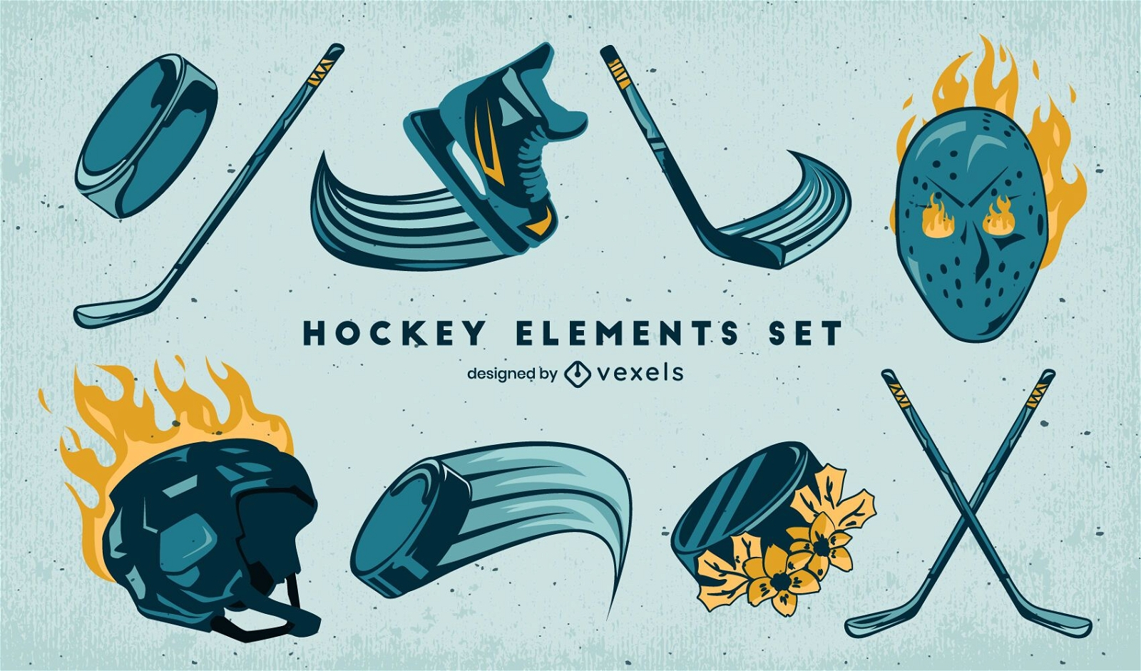 Equipo de fuego deportivo de hockey sobre hielo.
