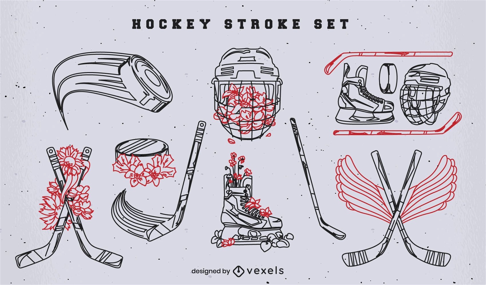 Paquete de trazos de equipos deportivos de hockey sobre hielo