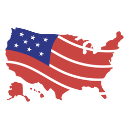 USA american flag map