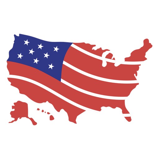 USA american flag map PNG Design