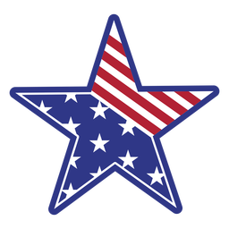 Star american color stroke badge Transparent PNG