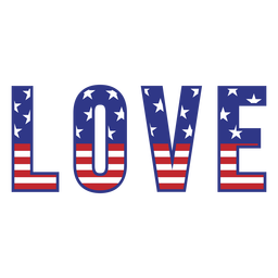 Love american badge color stroke Transparent PNG