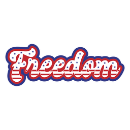 Freedom american color lettering badge PNG Design