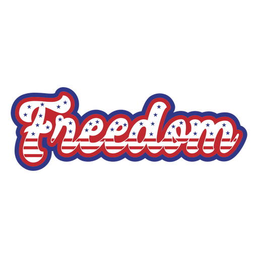 Freedom american color lettering badge PNG Design