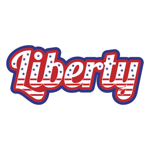 Liberty american color lettering badge