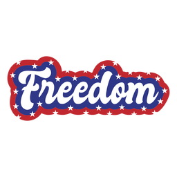 Freedom america color lettering badge Transparent PNG