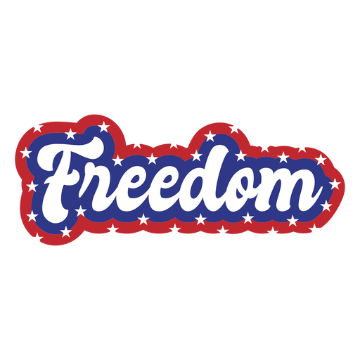Freedom america color lettering badge