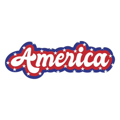 America retro color lettering badge PNG Design