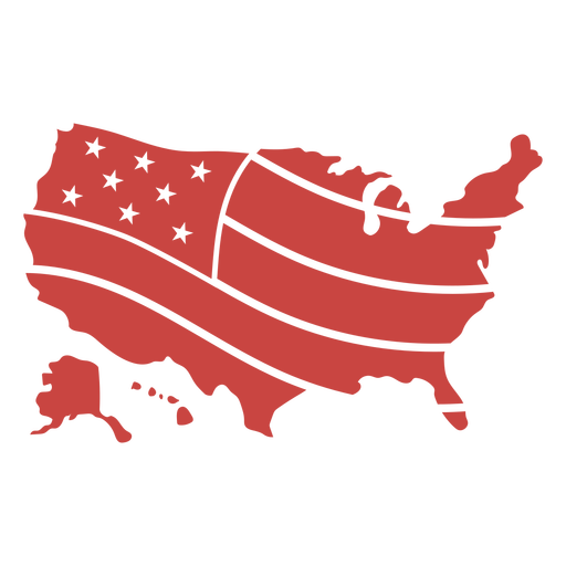 American map flag badge cut out PNG Design