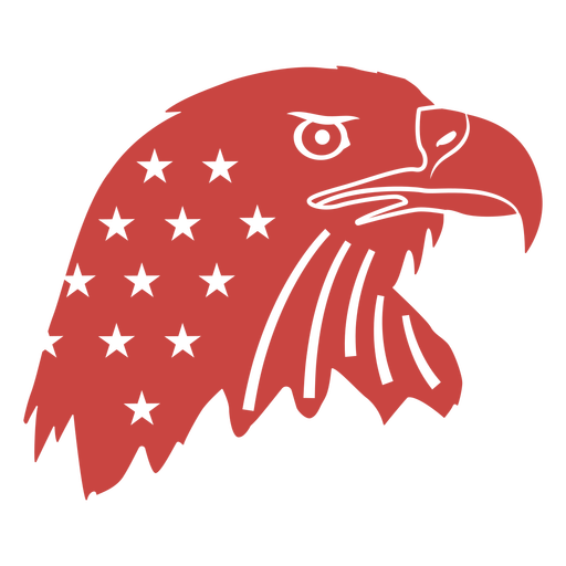 American eagle head cut out badge PNG Design