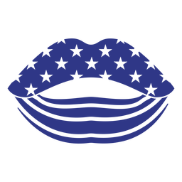 American lips cut out badge PNG Design