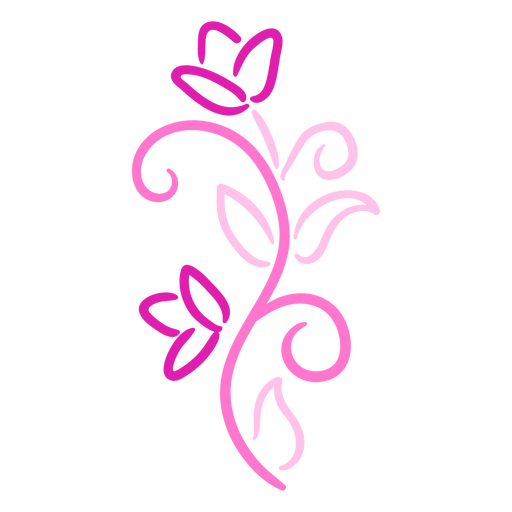 Organic flower swirls design stroke PNG Design