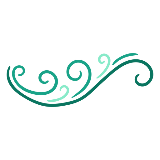 Green swirls stroke PNG Design