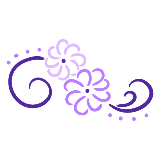 Lilac floral swirls stroke PNG Design