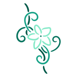 Light blue floral swirls stroke PNG Design
