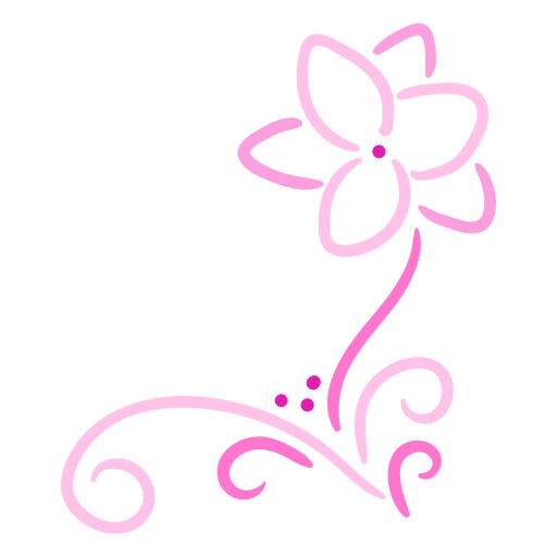 Pink floral swirls  PNG Design