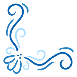 Blue corner swirls stroke Transparent PNG