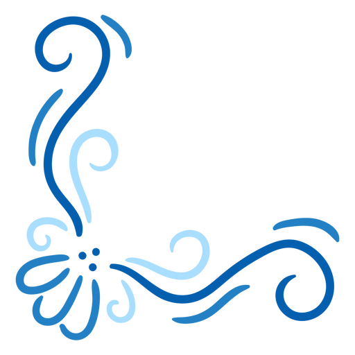 Blue corner swirls stroke PNG Design