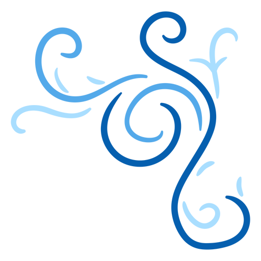 Blue ornamental swirl stroke PNG Design