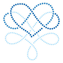 Blue heart ornament dotted frame flat Transparent PNG