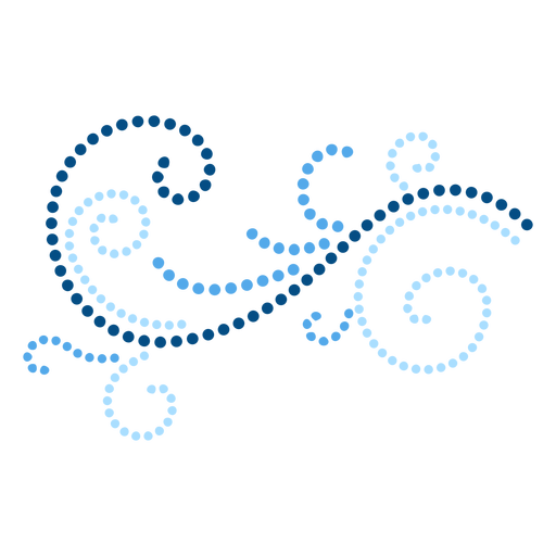 Blue dotted ornament flat PNG Design