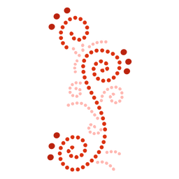 Dotted swirls flat PNG Design