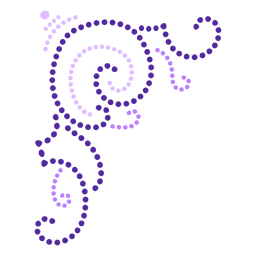 Violet dotted swirls flat PNG Design