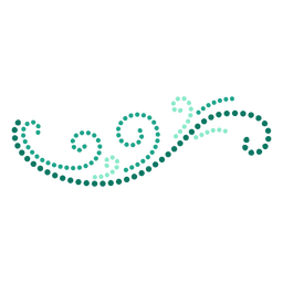 Green dotted swirls flat PNG Design