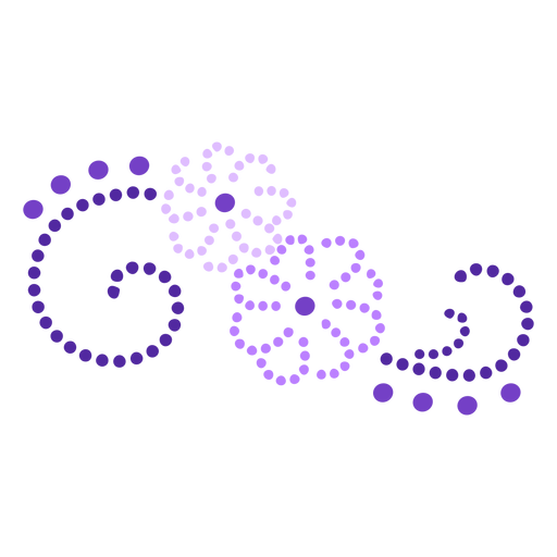 Violet floral swirls flat PNG Design