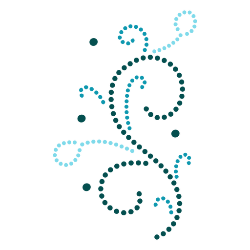 Dark blue dotted swirls flat PNG Design