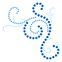 Blue ornament swirl dotted flat PNG Design