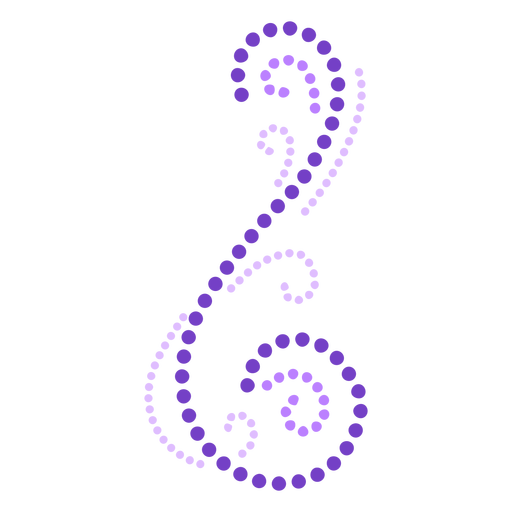 Purple ornament swirl dotted flat PNG Design