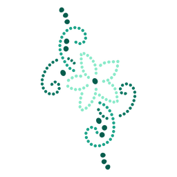 Green flower ornament swirl dotted flat Transparent PNG