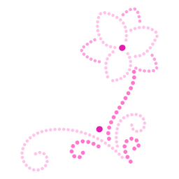 Pink flower ornament dotted flat PNG Design