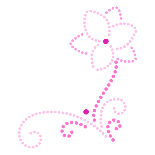 Pink flower ornament dotted flat