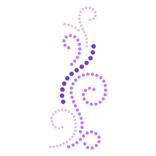 Purple swirl ornament dotted flat PNG Design