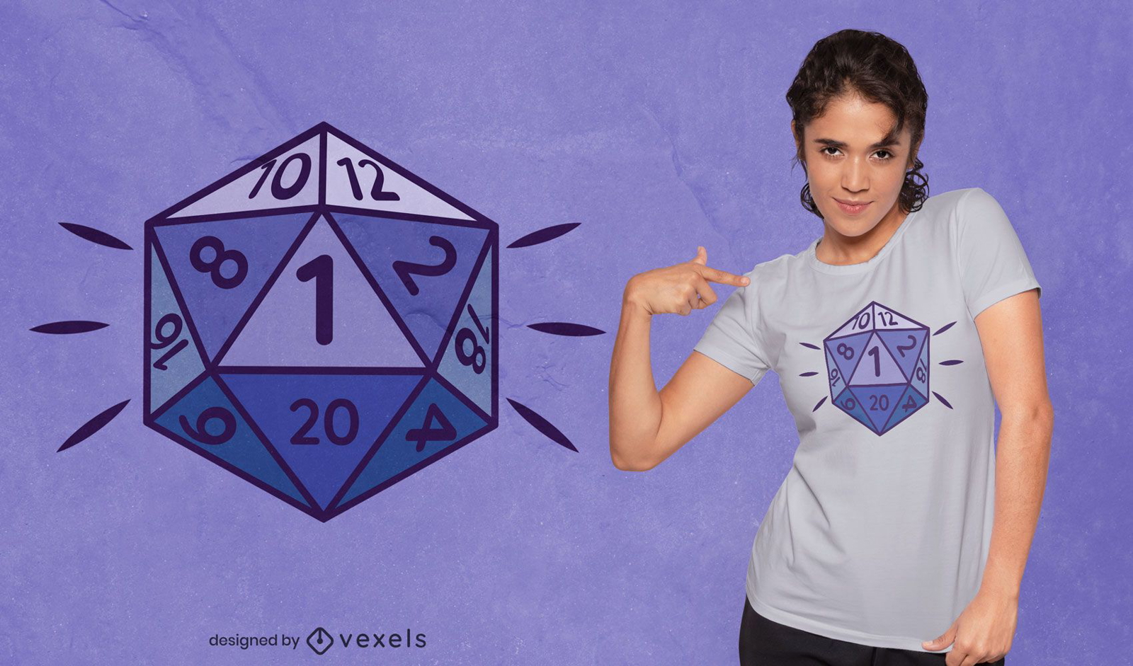 Rollenspiel Würfel d20 T-Shirt Design