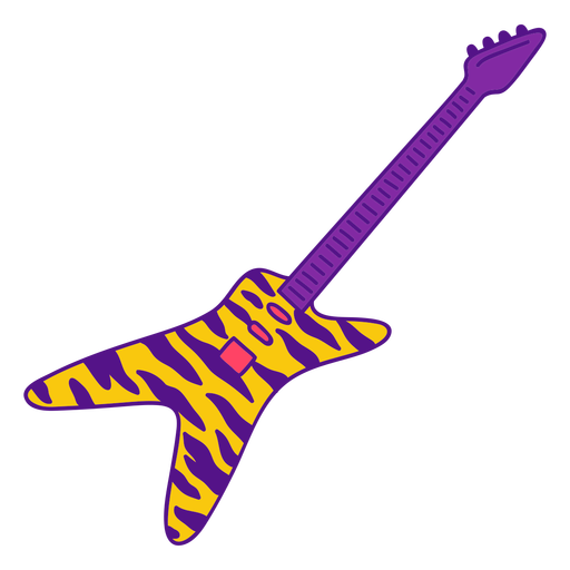 Trazo de color de guitarra eléctrica Zebra Diseño PNG