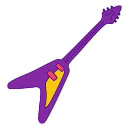 Traço de cor de guitarra voando V Desenho PNG