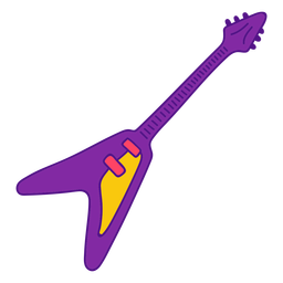 Trazo de color de guitarra Flying V Diseño PNG Transparent PNG