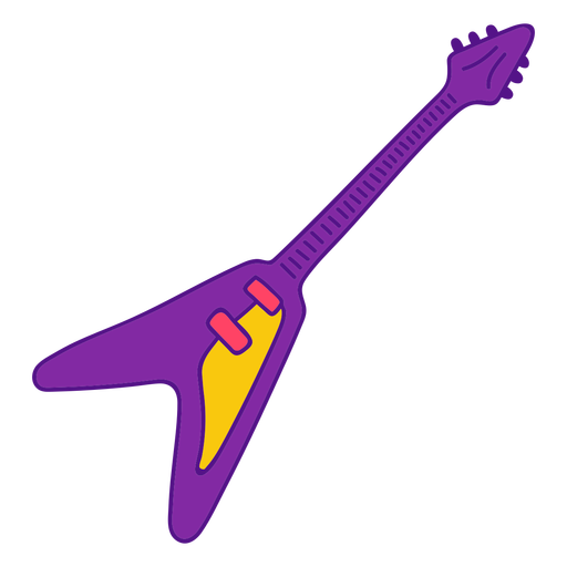 Fliegender V-Gitarren-Farbstrich PNG-Design