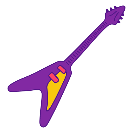 Traço de cor de guitarra voando V Desenho PNG