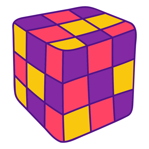 Runik's cube color stroke PNG Design