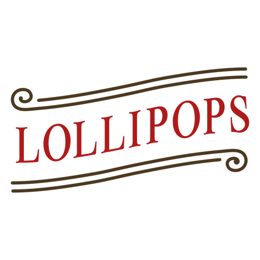 Lollipops red label stroke PNG Design
