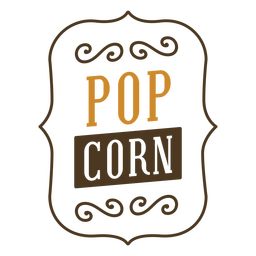 Yellow popcorn label cut out PNG Design