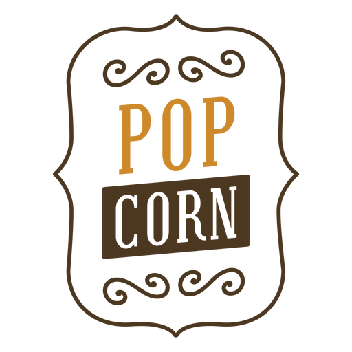 Yellow popcorn label cut out PNG Design