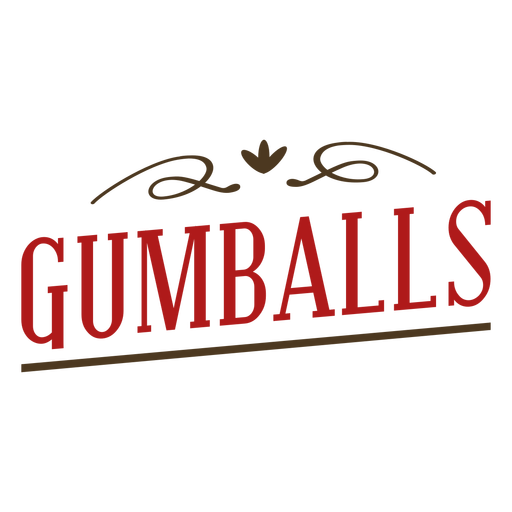 Red gumballs label stroke PNG Design